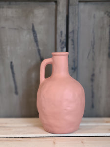 NEUTRAL CERAMIC VASE WITH HANDLE