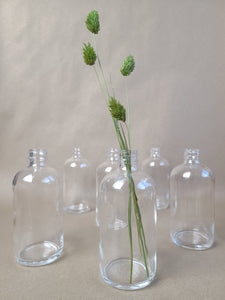 SMALL CLEAR GLASS BOTTLE VASE