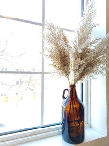 AMBER JUG VASE 1/2 GALLON