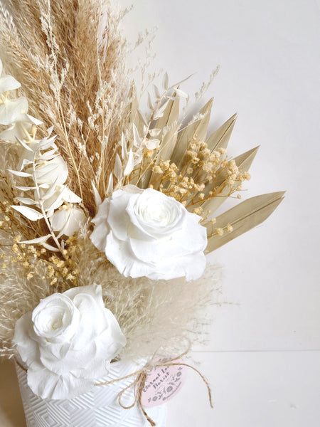 All wonderfully white dried arrangement